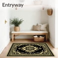 thumbnail image 3 of ODIKA 2'x3' Machine Washable Non-Slip Area Rug, Elegant Interlocking Medallion Swirl Decorative Contemporary Accent High Traffic Rug with Pad, Black, 579474, 3 of 8