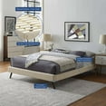 thumbnail image 3 of Modway Loryn Full Polyester Fabric Bed Frame with Round Splayed Legs in Beige, 3 of 6