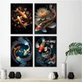 thumbnail image 4 of Pósteres e impresiones de peces de la suerte, carpas koi y flores, impresión en lienzo de acuarela para sala de estar, dormitorio, arte de pared, decoración del hogar, 4 of 5