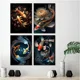 thumbnail image 4 of Pósteres e impresiones de peces de la suerte, carpas koi y flores, impresión en lienzo de acuarela para sala de estar, dormitorio, arte de pared, decoración del hogar, 4 of 5