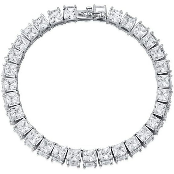 14K Gold Over S925 Princess Cut Mossanite Jewelry, Hip-Hop Style Tennis Bracelet, Timeless Beauty, Perfect for Gifting,Fathers Day From Wife