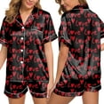 thumbnail image 2 of Afdoent Valentines Pajamas For Women Valentine's Day Graphic Printed Pajamas Set Sleepwear Loungewear Button Down Pj Sets Fashion Sleepwear Comfortable, 2 of 5