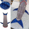 thumbnail image 4 of Lzymsz Shark Tail Blanket Mermaid Double Polar Fleece Shark Cozy Warm In Sofa Bed Christmas Birthday Gift For Children Teens Sleeping Bag-1, 4 of 5