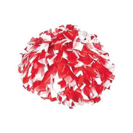 Pizzazz Red White 2 Color Plastic Cheer Single Pom Pom