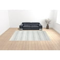 thumbnail image 2 of HomeRoots 511452 10 x 14 ft. Ivory & Blue Striped Hand Woven Rectangle Area Rug, 2 of 5
