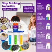 Express Water Reverse Osmosis Alkaline Water Filtration System ??? 10 Stage RO Water Filter with Faucet and Tank ??? Under Sink Water Filter ??? with Alkaline Filter for Added Essential Minerals ??? 100 GPD