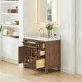 thumbnail image 3 of Cerrito 36" Wood Vanity in Brown Brushed Oak Engineered Stone Top no Mirror, 3 of 14
