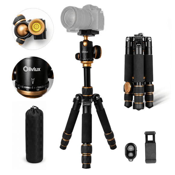 Tripode LIVLUX TP-110 + Tripie Celular Escritorio Incluye Soporte de Celular y Control Selfie