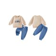 thumbnail image 2 of RUINIXCW Toddler Boy Fall Outfit Long Sleeve Crew Neck Pullover Sweatshirt and Pants, 2 of 6