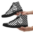 thumbnail image 6 of Coolcustomize Men's & Women's Gothic Heart & Black/White Heart Print High-Top Sneakers, Lace-Up Chunky Platform Shoes with Heart Cutouts, Couple's Comfort Casual Canvas Shoes for Outdoor, Daily Wear, 6 of 8