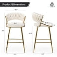 thumbnail image 2 of Farini Upholstered Counter Height Bar Stool Set of 2, Mid-Century Barstool with Backrest and Metal Frame, Beige, 2 of 7