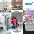 thumbnail image 5 of Tehila 37 Gallon Freestanding White Double Wide Utility Sink with Steel Legs and Black Pull-Out Faucet, 5 of 8