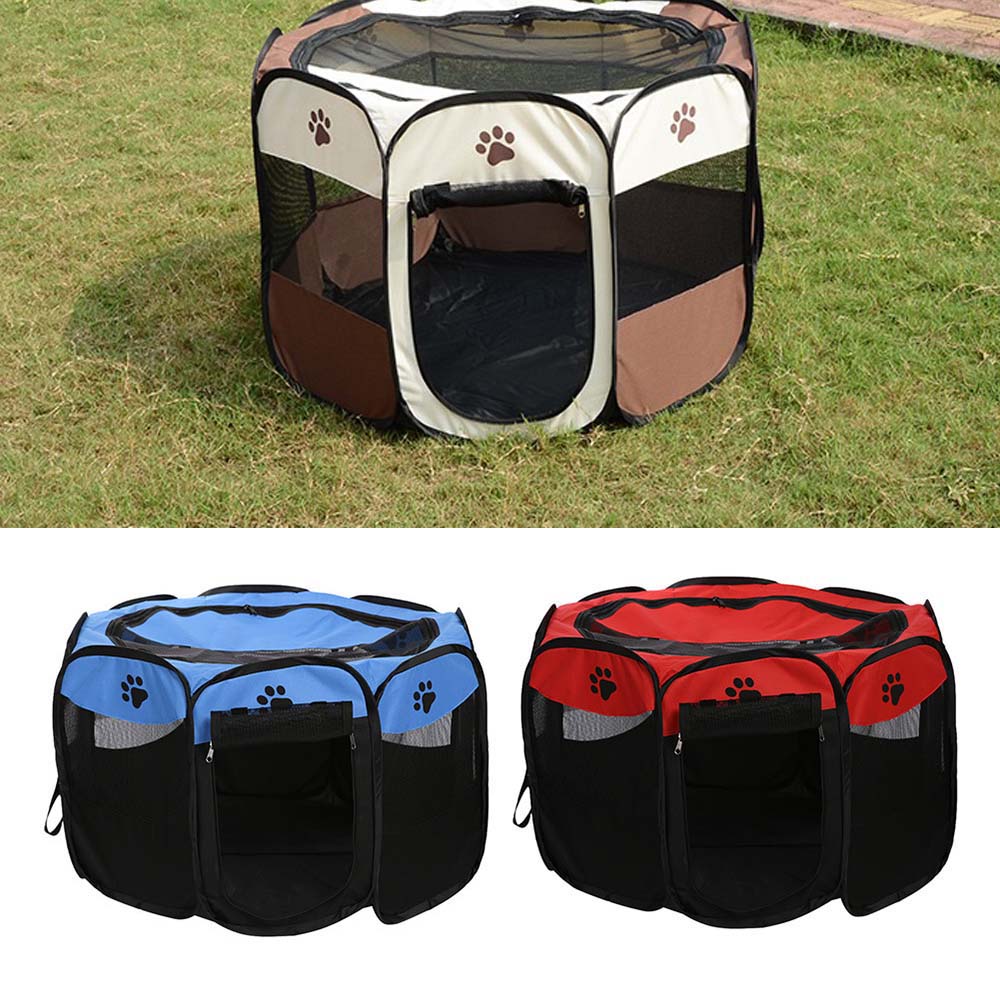 Meterk Portable Foldable Waterproof Pet playpen Open-Air Oxford Air Mesh Playpen and Exercise Pen Tent House Playground for Dogs and Cats Small size - image 5 of 7