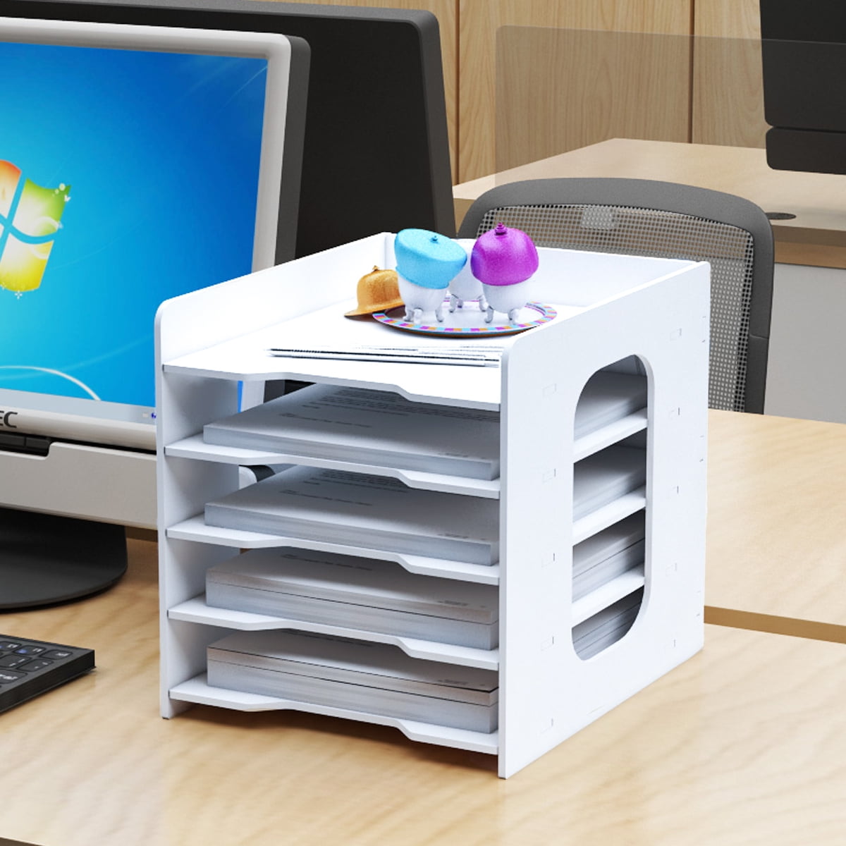 Natwind Office Paper Organizer for Desk Desktop Letter Tray & A4