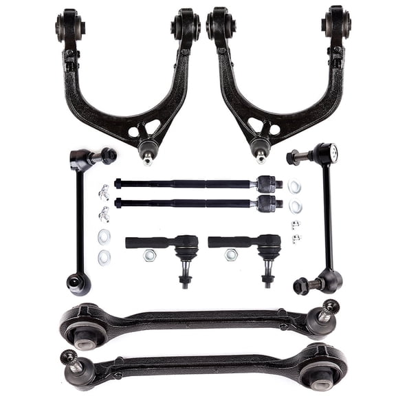 SCITOO 10pcs Suspension Kit 2 Lower 2 Upper Control Arm And Ball Joint 2 Inner 2 Outer Tie Rod End 2 Sway Bar fit for Chrysler for Dodge Challenger Charger Magnum 2005 2006 2007 2008