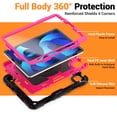 thumbnail image 5 of for iPad Air 5th/4th Generation 10.9 inch 2022/2020 Case, 360 Rotating Shockproof Cover with Stand, Handle, Shoulder Strap, Rose Panel, 5 of 7