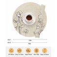 thumbnail image 6 of 13 Inch Round Placemats Set of 4, Retro Beige Flowers Non Slip Heat Insulation PP Table Mats, Rustic Abstract Floral Simple Art Washable Place Mats for Kitchen Dining Party Table Decor, 6 of 7