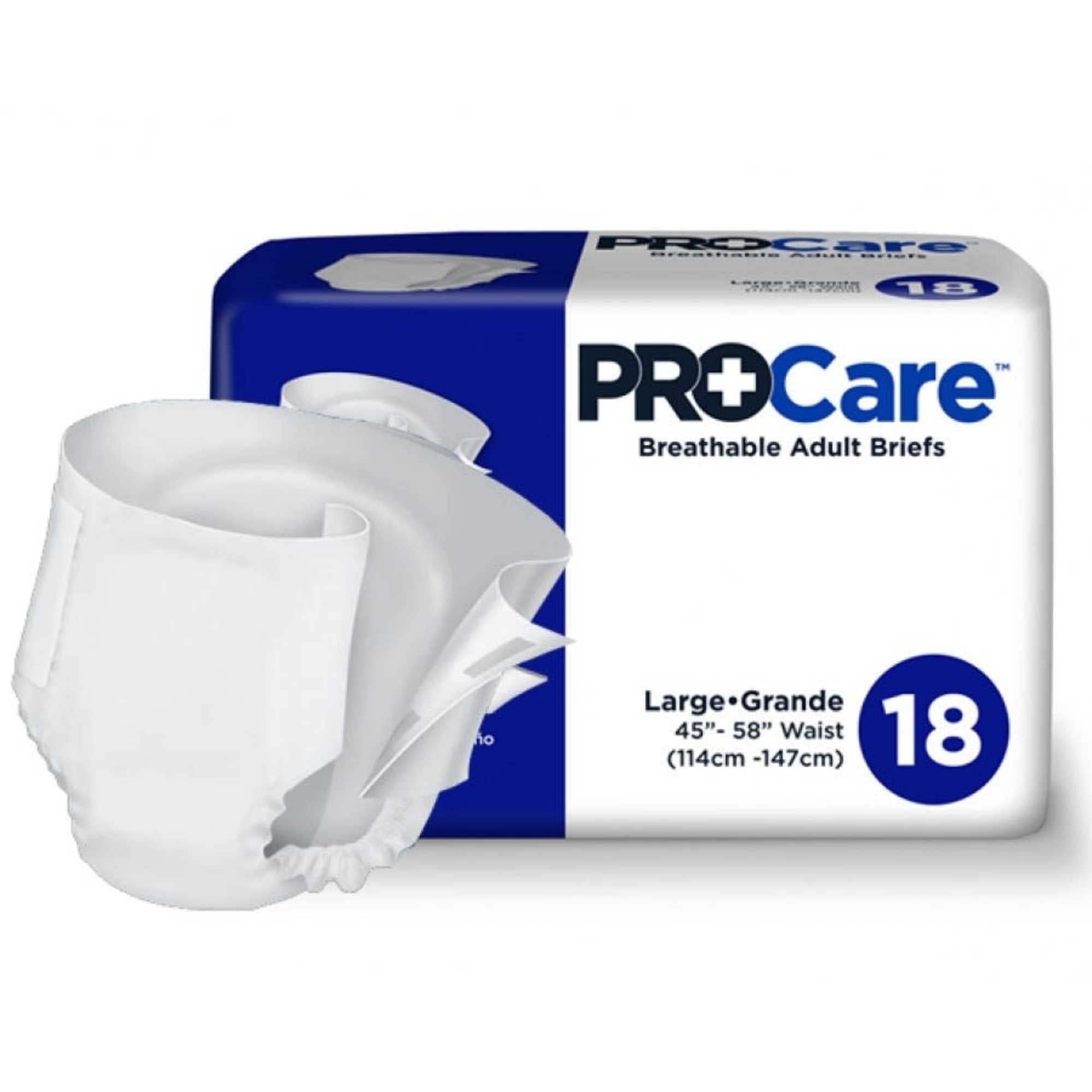 Procare CRB-013/1 Adult Incontinent Brief, Pack of 18