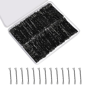 Black Bobby Pins 400PCS 2Inches Hair Bobby Pins for Women, Bun Pins for Thick Hair Pins with Storage Box for Bridal Wedding Women Hair Accessories
