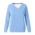 thumbnail image 4 of SETOOFF Womens Loose Fit Long Sleeve Shirts, Solid V Neck Raglan Pullover Sweatshirt Lightweight Tunic Tops for Dressy Casual Dailywear Fashion, 4 of 6