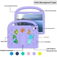 thumbnail image 5 of for iPad 10th Gen 10.9" 2022 A2757/A2777/A2696 Silicone Kids Shockproof Cute Case with Handle, Multiple Angles Stand Rugged Cover for iPad 10th Generation with Removable Shoulder Strap, Purple, 5 of 9