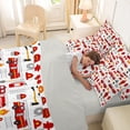 thumbnail image 4 of Castle Fairy Cartoon Fire Truck Bedding Comforter Set 7 Pieces for Teens, Firefighter Seamless Full Bedding Set for Toddler Bedroom, Red White,Grey Reversible, 4 of 7