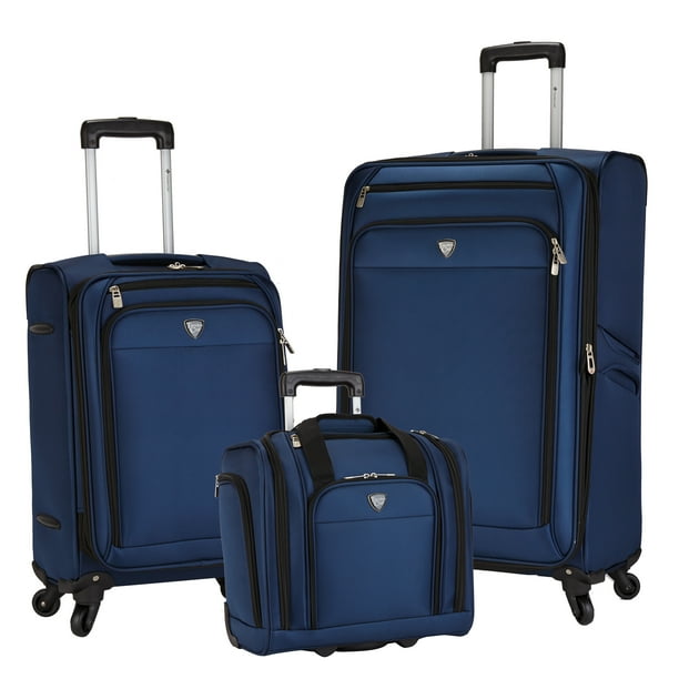 Travelers Club 3 pc. ballistic softside spinner luggage set Walmart