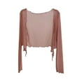 thumbnail image 3 of Bovxnpu Womens Cardigans Casual Loose Cover Ups, Women's Lightweight Crewneck Cardigan Sweater Tie Front Cardigans for Womens Free Size, 3 of 5