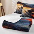 thumbnail image 4 of Castle Fairy Sunset Racer Twin Quilt Set,Abstract Sky Twin Coverlet Set,Orange and Blue, 4 of 7