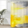 thumbnail image 2 of Small Stall Shower Curtain 48x72 Inch Narrow Half Size Yellow Gray Bath Curtains Bathroom Decor White Modern Oil Painted Abstract Waterproof Fabric Shower Curtain Set with Hooks 48 Inch, 2 of 6