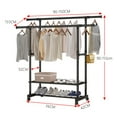 thumbnail image 2 of Aoresac Double Rod Rolling Clothes Rack with Shelves Adjustable Height, 2 of 8