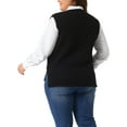 thumbnail image 4 of Agnes Orinda Plus Size Sweater Vest for Women V Neck Knit Vests Solid Classic Sleeveless Pullover Sweaters Tops 1X Black, 4 of 7