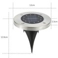 thumbnail image 2 of Luz solar enterrada 8x12LED Lámpara de tierra para césped al aire libre impermeable (blanco cálido), 2 of 5