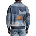 thumbnail image 5 of LWavelet Men's Denim Patchwork Polo Shirt - Retro Vibe, Perfect for Casual Leisure & Spring Outfits Blue 5XL, 5 of 5