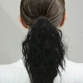 thumbnail image 4 of FRCOLOR  Wig Ponytail Long Extension Faux Curly Human Hair Miss Black, 4 of 8
