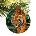 thumbnail image 4 of Tiger Stalking at Sunset Butterflies Wood Christmas Tree Holiday Ornament, 4 of 7