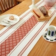 thumbnail image 6 of SDJMa 14" x 72" Christmas Boho Table Runner, White and Red Cotton Woven Striped Christmas Winter Holiday Table Decoration with Tassels for Xmas Party Farmhouse Home Kitchen Dining Table Centerpiece, 6 of 8
