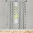 thumbnail image 3 of Ambesonne Grey and White Curtains, Petals and Leaves, Pair of 28"x95", Charcoal Grey and White, 3 of 5