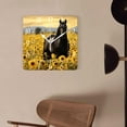 thumbnail image 4 of 16 Inch Wall Clock Battery Operated Square Clock Decorative for Office, Kitchen, Outdoor, Living Room，Horse in Sunflowers Field Exquisite, 4 of 4