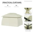 thumbnail image 3 of 10' x 13' Patio Gazebo Canopy, Double Vented Roof, Steel Frame, Curtain Sidewalls, Outdoor Sun Shade Shelter for Garden, Lawn, Backyard, Deck,, Beige, 3 of 9