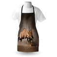 thumbnail image 3 of Africa Apron Fight Between Two Gemsbok on Plains of Etosha Namibia Savage Safari Theme Design, Unisex Kitchen Bib Apron with Adjustable Neck for Cooking Baking Gardening, Brown Tan, by Ambesonne, 3 of 3