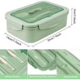 thumbnail image 2 of Caja Bento ZHAOCHENG Fiambrera hermética 3 compartimentos Con cuchara y tenedor verde, 2 of 5