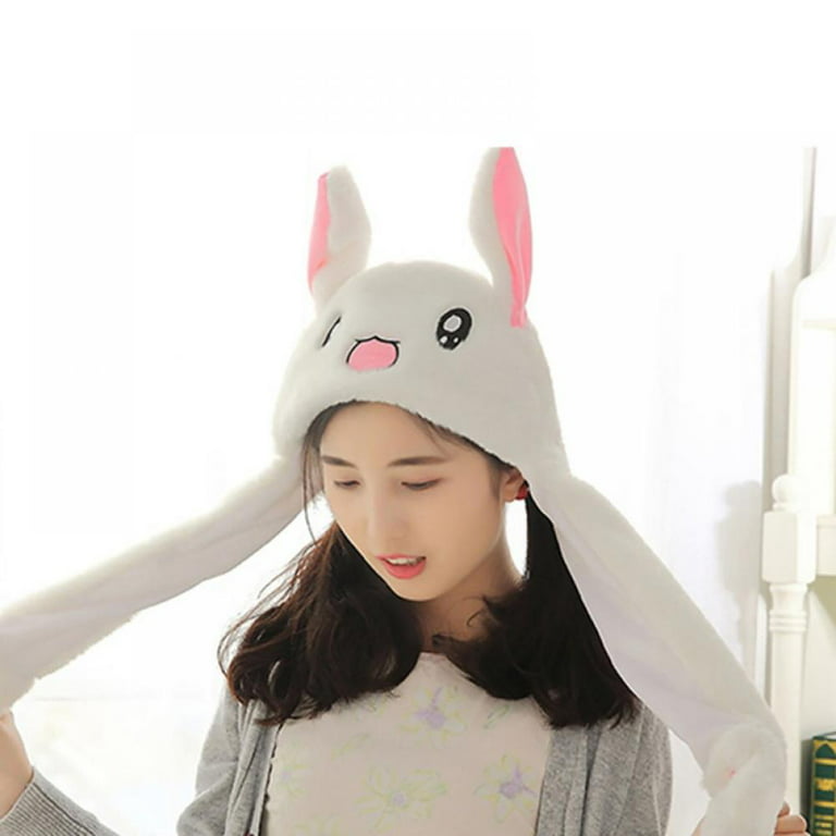 Animal cartoon hats for winter Hats, Moving rabbit ears funny gift