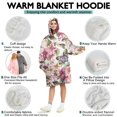 thumbnail image 5 of Wearable Oversized Blanket,Pioneer Flower Floral Print Pattern Wearable Blanket Hoodie for Adults,Cozy Hooded Blankets with Super Pockets,Super Warm Fuzzy Pullover for Women & Men, 5 of 6