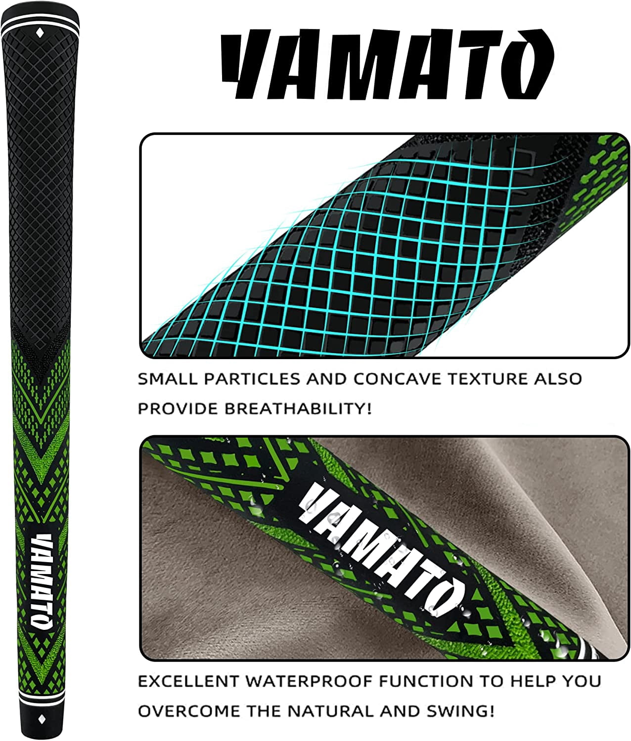 Yamato High-Performance Golf Grips, 13 Pack, Midsize/Standardsize, Soft Rubber Material