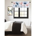 thumbnail image 3 of Kitchen Valances for Window, Watercolor Blue Pink Flowers Light Filtering Rod Pocket Valance Curtain, Country Floral Art Short Curtains Window Topper for Bedroom Bathroom Living Room 42x18in, 3 of 9