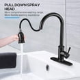 thumbnail image 3 of UWR-Nite Kitchen Sink Faucet Brushed Nickel with Pull Down Sprayer 3 Mode Faucet for Kitchen Sink Single Handle, Stainless Steel Pull Out Kitchen Faucet Bar, Deck Plate Include, 3 of 7