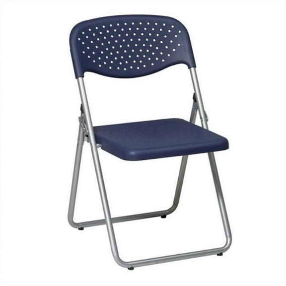 Scranton & Co Plastic Folding Chair in Blue (Set of 4)