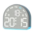 thumbnail image 2 of Reloj despertador con pantalla digital, decoración multifuncional, adorno de regalo con hora y temperatura, reloj de escritorio digital para mesa. Gris, 2 of 8