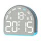 thumbnail image 2 of Reloj despertador digital de escritorio, compacto, versátil, con LED, moderno, para adultos. Gris, 2 of 9